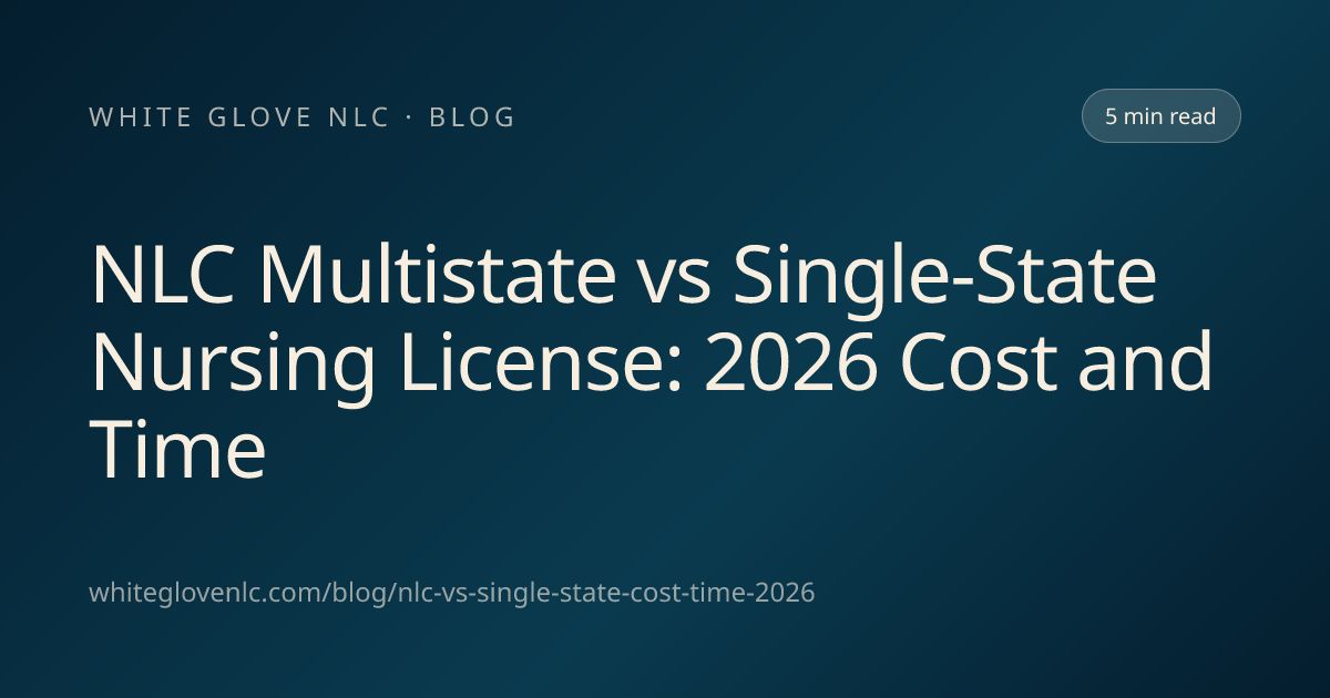 NLC Multistate vs Single-State Nursing License: 2026 Cost and Time ...